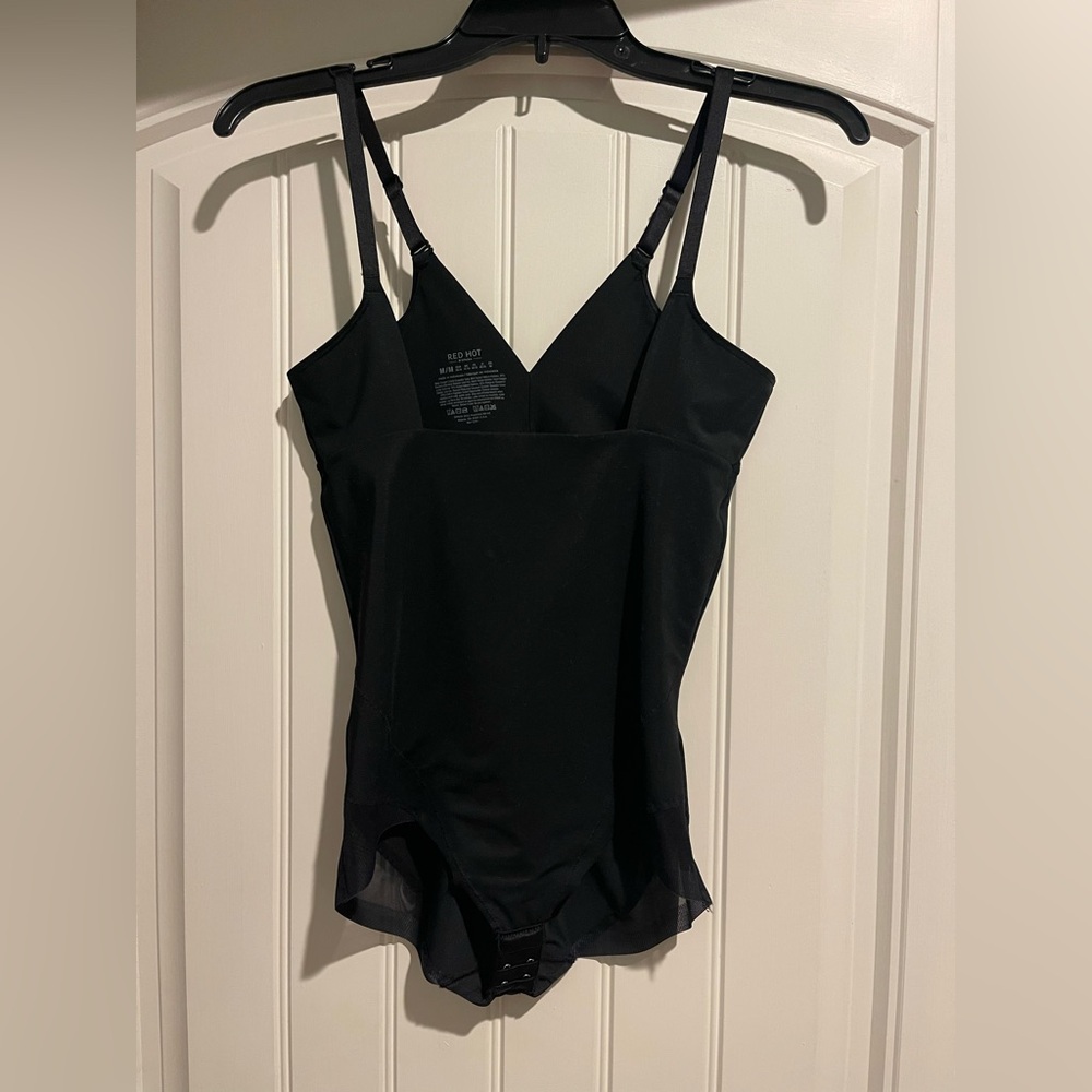 Spanx Red Hot black body shaper, open bust